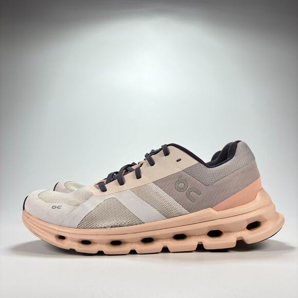 On Cloudrunner Gray Peach Athletic Lace Up Running Shoes 46.98078 Women's Sz 9.5 - Picture 4 of 12